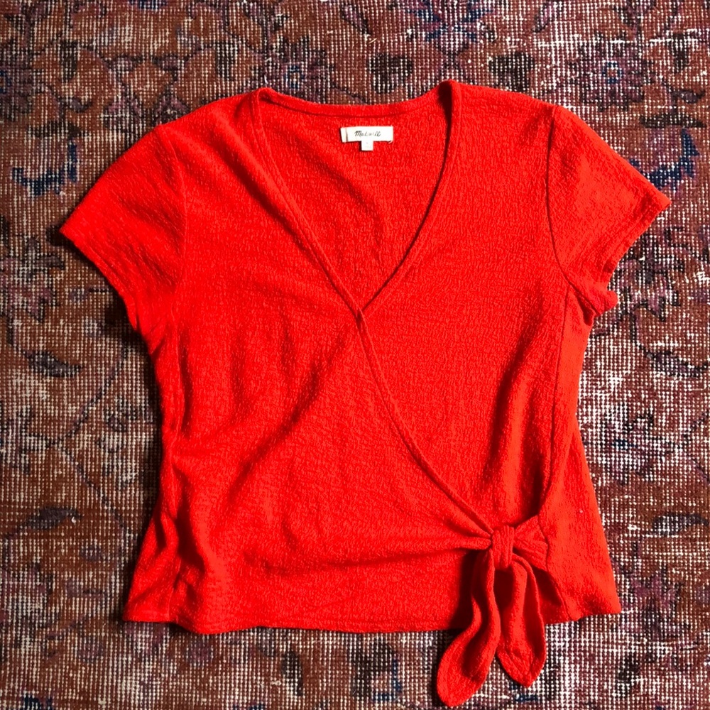 Madewell front tie short sleeve tee